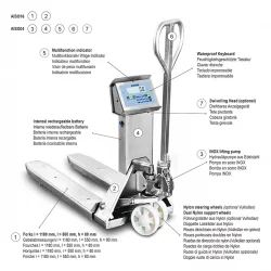 DINI ARGEO SAINLESS STEEL HAND PALLET TRUCK WITH SCALE TPWI PRO SERIES -2000KG