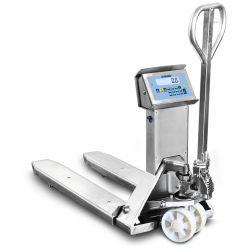 DINI ARGEO SAINLESS STEEL HAND PALLET TRUCK WITH SCALE TPWI PRO SERIES -2000KG DINI ARGEO SAINLESS STEEL HAND PALLET TRUCK WITH SCALE TPWI PRO SERIES -2000KG