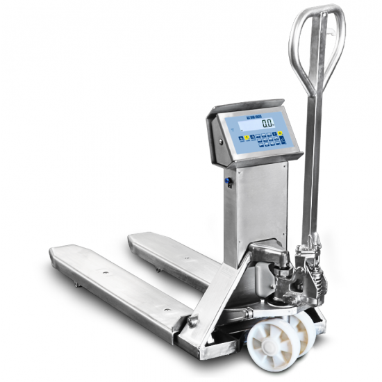 DINI ARGEO SAINLESS STEEL HAND PALLET TRUCK WITH SCALE TPWI PRO SERIES -2000KG DINI ARGEO SAINLESS STEEL HAND PALLET TRUCK WITH SCALE TPWI PRO SERIES -2000KG - Kapountalis