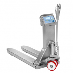 DINI ARGEO STAINLESS STEEL HAND PALLET TRUCK WITH SCALE TPWID ACTIVITY SERIES - 2000KG DINI ARGEO STAINLESS STEEL HAND PALLET TRUCK WITH SCALE TPWID ACTIVITY SERIES - 2000KG