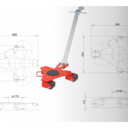 Rotating dolly RL3H-3000kg 