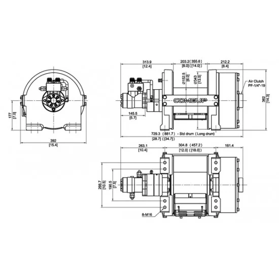 COME UP BISON 30 | Hydraulic Worm Gear Winch | 13608 kg COME UP BISON 30 | Hydraulic Worm Gear Winch | 13608 kg - Kapountalis
