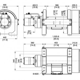COME UP BISON 50 | Hydraulic Worm Gear Winch | 22680 kg