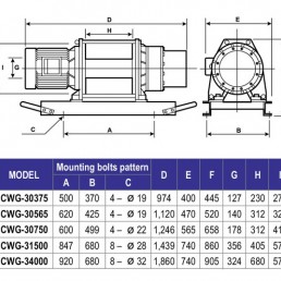COME UP CWG-34000 | Τριφασικό βαρούλκο συρματόσχοινου | 5000 kg