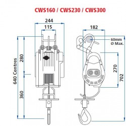 CWS-DKL--230 Wire rope hoist 28m*5mm 230kg 220V CWS-DKL--230 Wire rope hoist 28m*5mm 230kg 220V