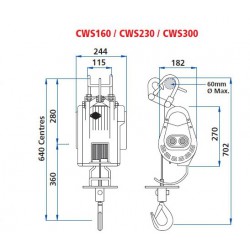 CWS-DKL--230 Wire rope hoist 28m*5mm 230kg 220V CWS-DKL--230 Wire rope hoist 28m*5mm 230kg 220V