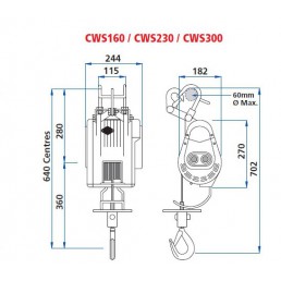 CWS-DKL-230 Bαρούλκο συρ/νου 28m*5mm 230kg 220V