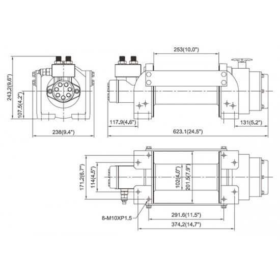COME UP HV-10 | Hydraulic Worm Gear Winch | 4536 kg COME UP HV-10 | Hydraulic Worm Gear Winch | 4536 kg - Kapountalis