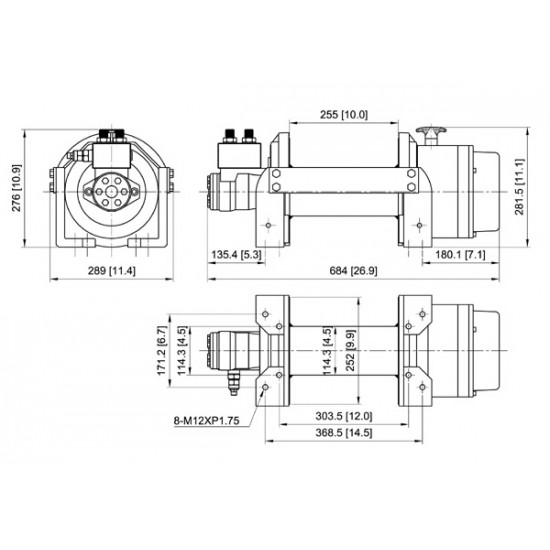 COME UP HV-12 | Hydraulic Worm Gear Winch | 5443 kg COME UP HV-12 | Hydraulic Worm Gear Winch | 5443 kg - Kapountalis