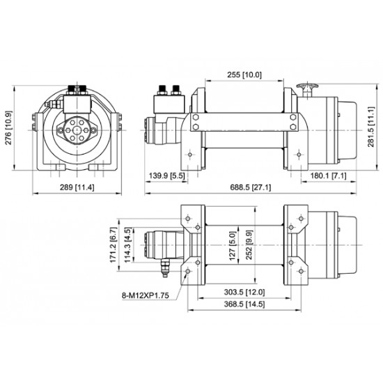 COME UP HV-15 | Hydraulic Worm Gear Winch | 6804 kg COME UP HV-15 | Hydraulic Worm Gear Winch | 6804 kg - Kapountalis