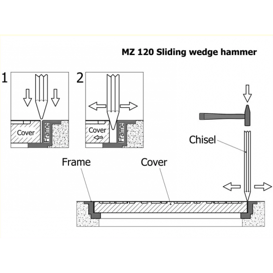 ITALIFTERS MZ120 | Sliding hammer for Lifting Jammed Manhole Covers ITALIFTERS MZ120 | Sliding hammer for Lifting Jammed Manhole Covers - Kapountalis
