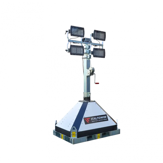 ITALTOWER LIGHTING TOWER WITH MANUAL LIFTING SYSTEM STREET PLUG-IN UP TO 5.5M - ILLUMATED AREA UP TO 4700 SQM - Kapountalis