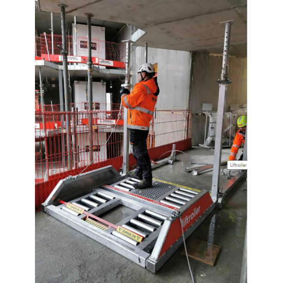Liftroller floor - Platform for rolling materials and equipment from balcony or platform - Kapountalis
