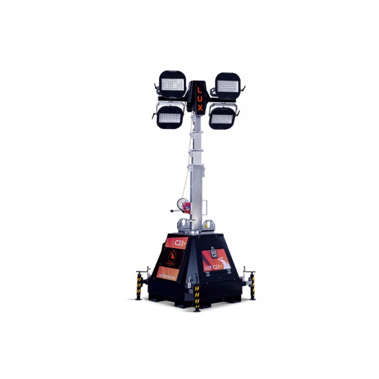 LUXTOWER LUX C23 PLUS | High-power lighting tower up to 9300 m² with plug-in power and manual lift up to 9 m - Kapountalis