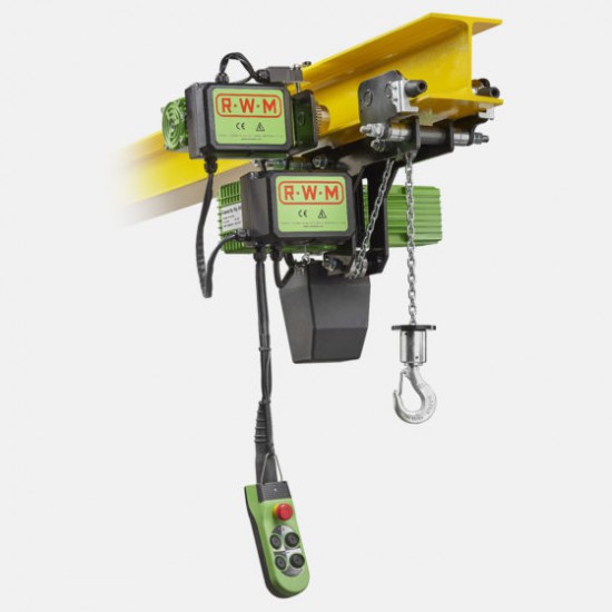 Chain hoist with electric trolley for low headroom 125kg 380V Chain hoist with electric trolley for low headroom 125kg 380V - Kapountalis