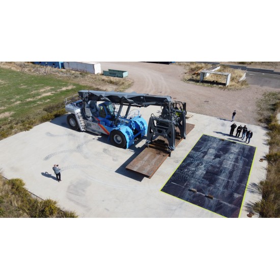 Reach stacker Model RSUP-100-75-SHR specially designed for handling slabs from the rolling mill up to 110 ton! Reach stacker Model RSUP-100-75-SHR specially designed for handling slabs from the rolling mill up to 110 ton! - Kapountalis
