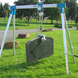 Mobile gantry crane "Alu-Ruck-Zuck" - 1500 kg load capacity, 3700 mm clear width