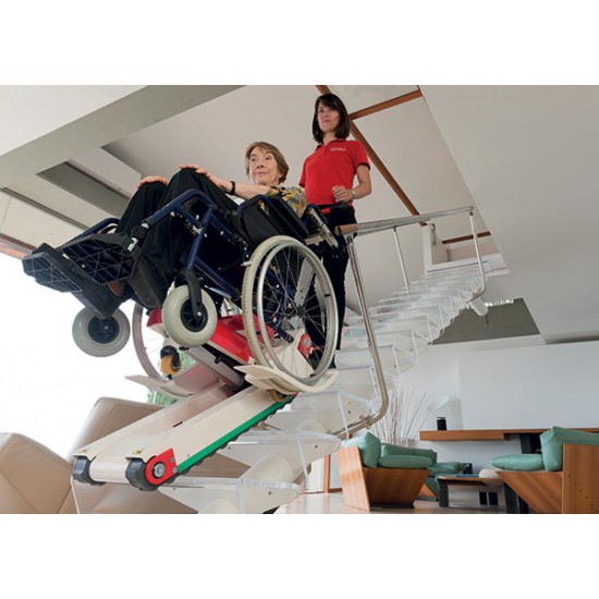 DOMINO PEOPLE SLIM RED Electric stair climber for disabled persons 160kg DOMINO PEOPLE SLIM RED Electric stair climber for disabled persons 160kg - Kapountalis