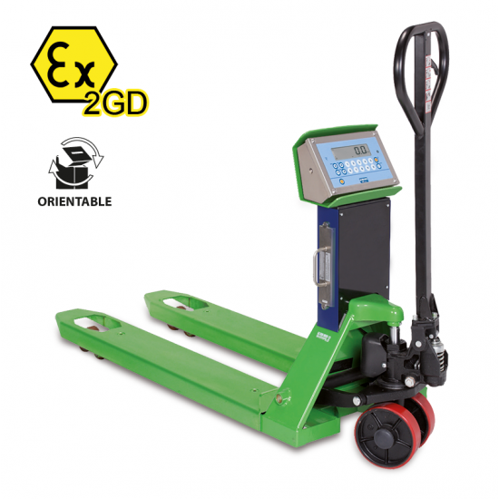 DINI ARGEO HAND PALLET TRUCK WITH SCALE FOR HAZARDOUS ZONES TPW EX 2GD - 2500KG DINI ARGEO HAND PALLET TRUCK WITH SCALE FOR HAZARDOUS ZONES TPW EX 2GD - 2500KG - Kapountalis