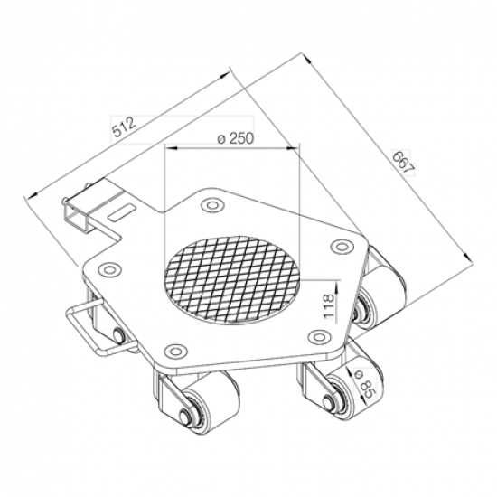 Rotating dolly RL8- 8000kg Rotating dolly RL8- 8000kg - Kapountalis