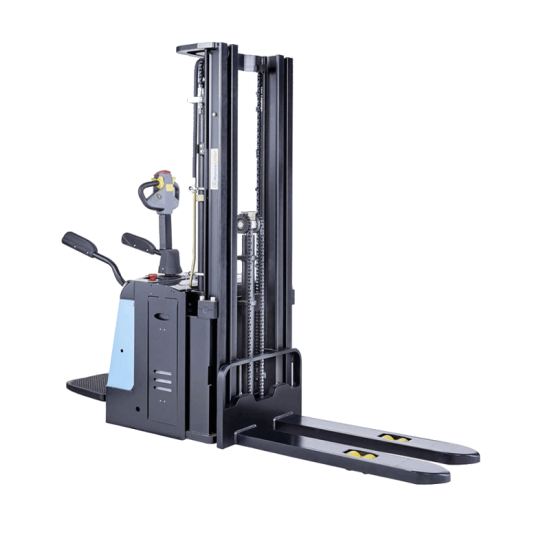 ELECTRIC stacker with Rider device E-DHT-S16 1600KG 4500MM UP TO 5000MM - Kapountalis