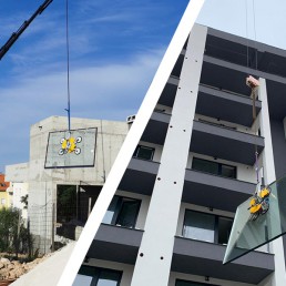 Bεντούζα ανύψωσης τζαμιών μπαταρίας VBT4 400kg με πολύ ελαφρύ σκελετό (light frame)