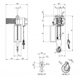 Chain hoist 2 speed with lifting capacity 4000 kg 